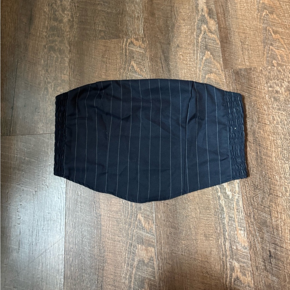 Navy blue Pinstripe tube top
